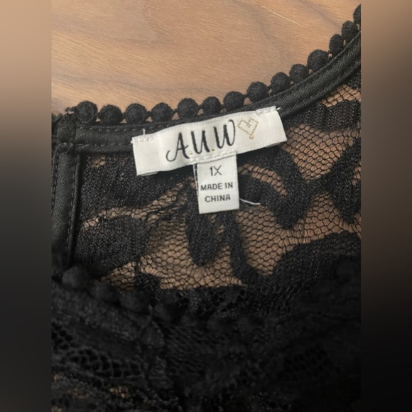 EUC 1X Blk lined Lace Dress - Picture 5 of 9